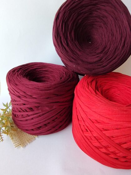 Fio de Malha Residual O6TEXTIL -1kg Tons Vermelho/Vinho